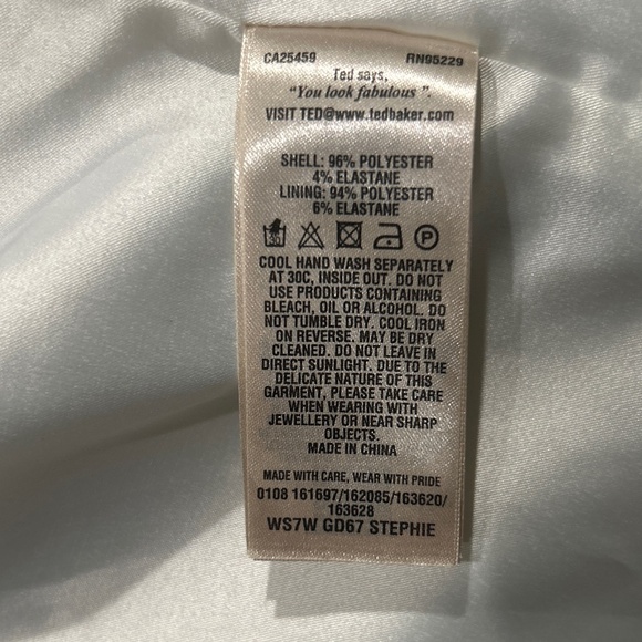 Ted Baker Stephie Cream Multi Illuminated Bloom Belted Dress Size 0 - Picture 8 of 8